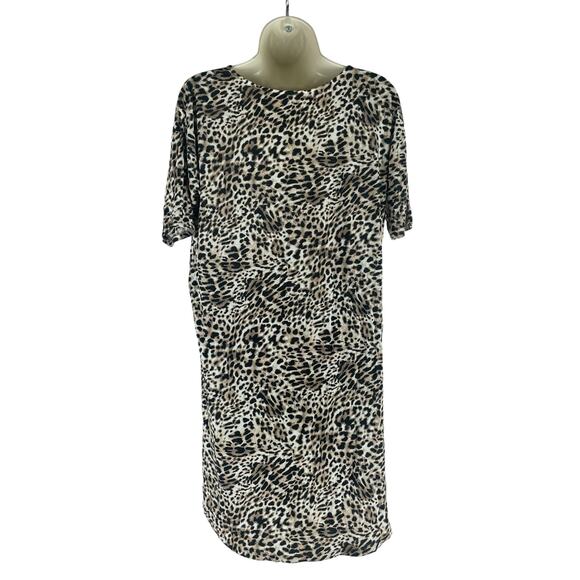 Soma Short Sleeve Animal Printed Soft Jersey Mini Dress Brown Black Size S - Picture 5 of 7